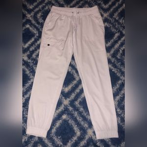Healing Hands scrubs white small joggers